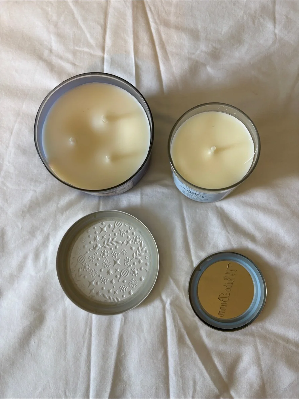 Bath & Body Works Navy and White Holiday Jar Candle Duo
